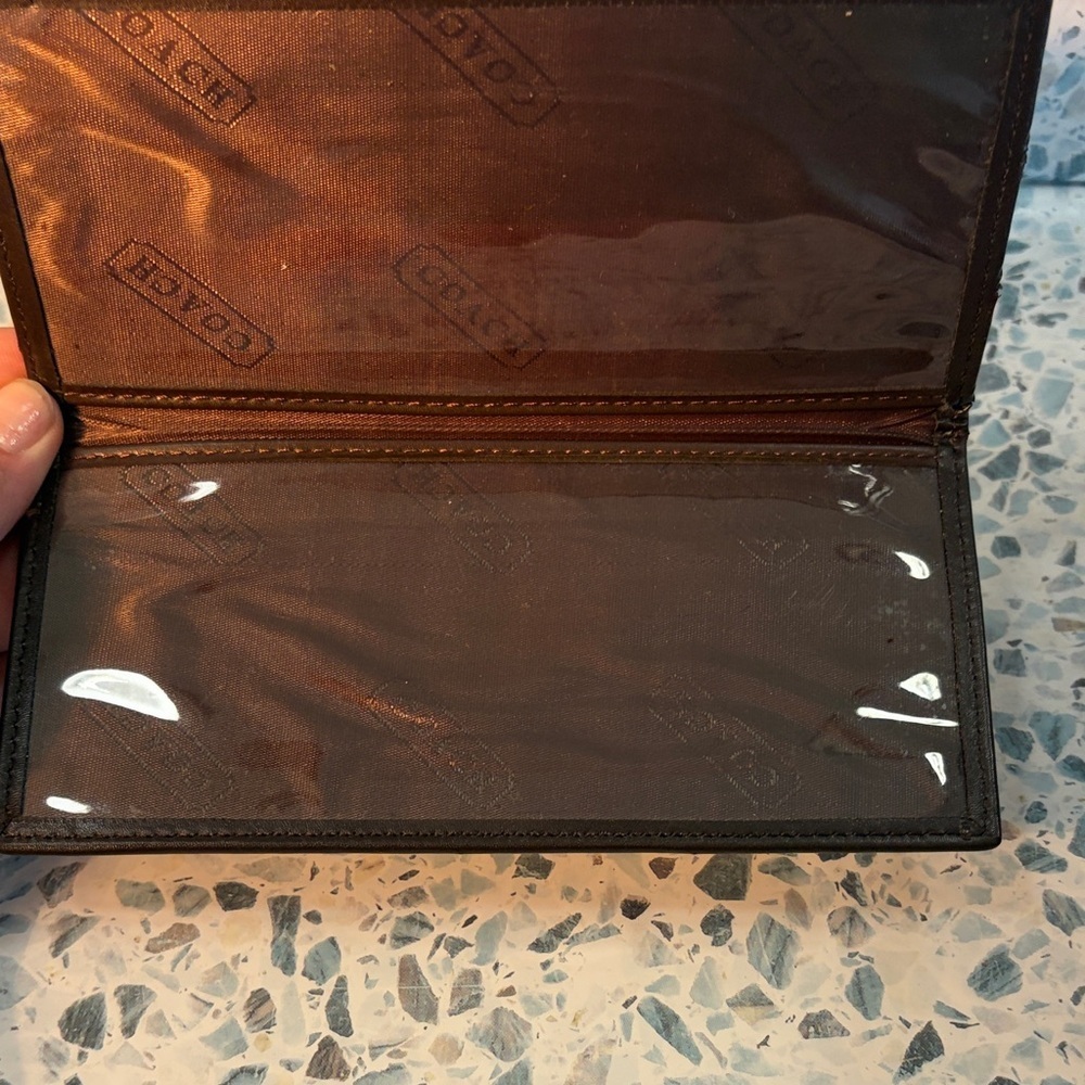 Coach Brown Signature C wallet and checkbook - Picture 6 of 7